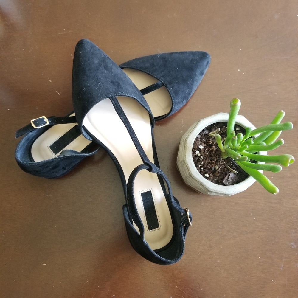 Black Suede Flats